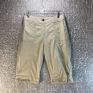 Chicos Crop Pants Womens‎ 00 Brown Flat Front Straight Leg Beach Summer 30X15